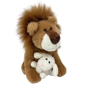 Gund Lion and the Lamb Plush Stuffed Animal Toy Brown White 12 Inch